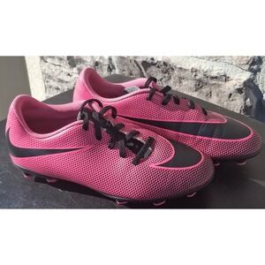 NIKE Kids JR Bravata II FG Soccer Cleats 5Y Pink Blast/Black